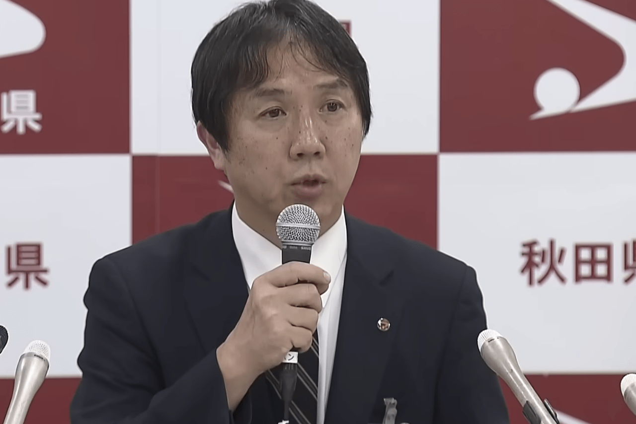 聞き取りの全容を明らかにした産業労働部長・高橋源悦氏（ABS秋田放送公式YouTubeより）