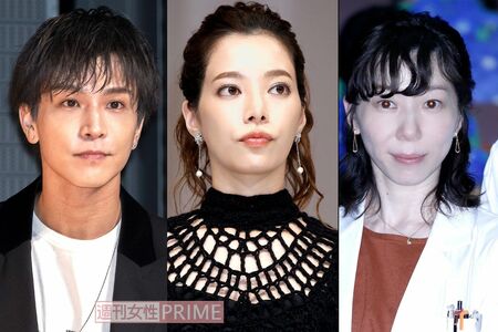 写真左から岩田剛典、桜井ユキ、平岩紙。『虎に翼』で主人公と同じ明律大学の同窓生を演じるキャスト