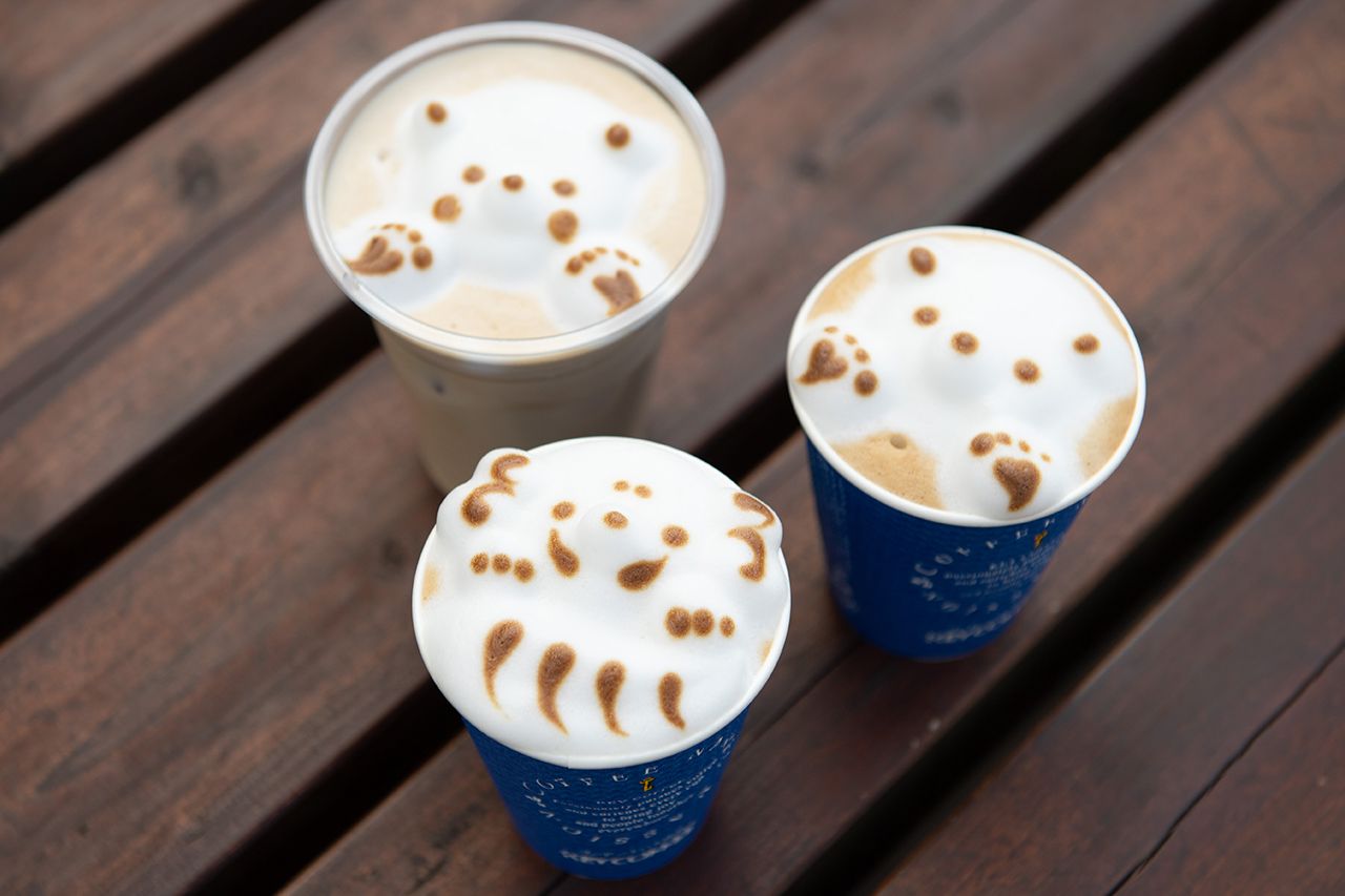 動物をかたどったラテアートも人気