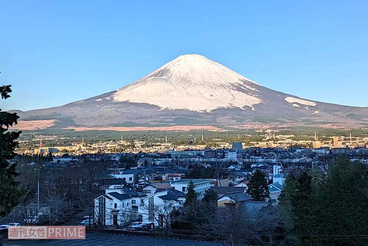 ドーミーインEXPRESS富士山御殿場の屋上テラスからは富士山が見える（撮影／みね子さん）
