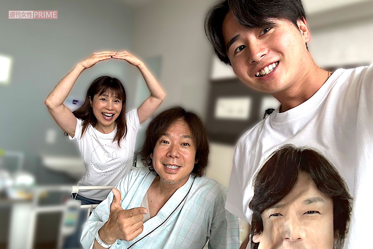 ユニークなTシャツを着てやってきた次男と　写真提供／佐藤弘道