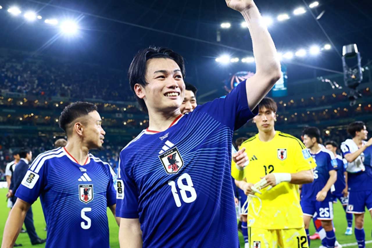 チュニジア戦後の上田綺世。２得点を挙げた（サッカー日本代表公式Xより）