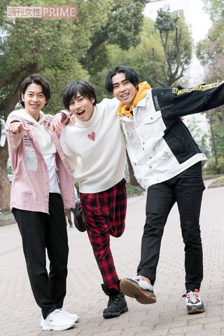 神田陸人、寺坂頼我、野々田奏　撮影／伊藤和幸