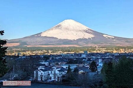 ドーミーインEXPRESS富士山御殿場の屋上テラスからは富士山が見える（撮影／みね子さん）