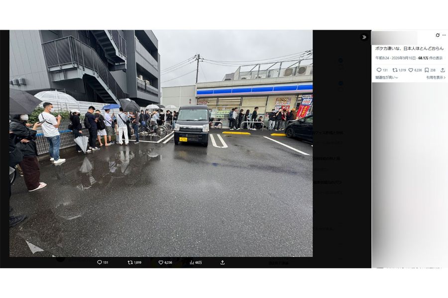海外の方が大勢並んでいたという目撃情報1（拡散された投稿より）