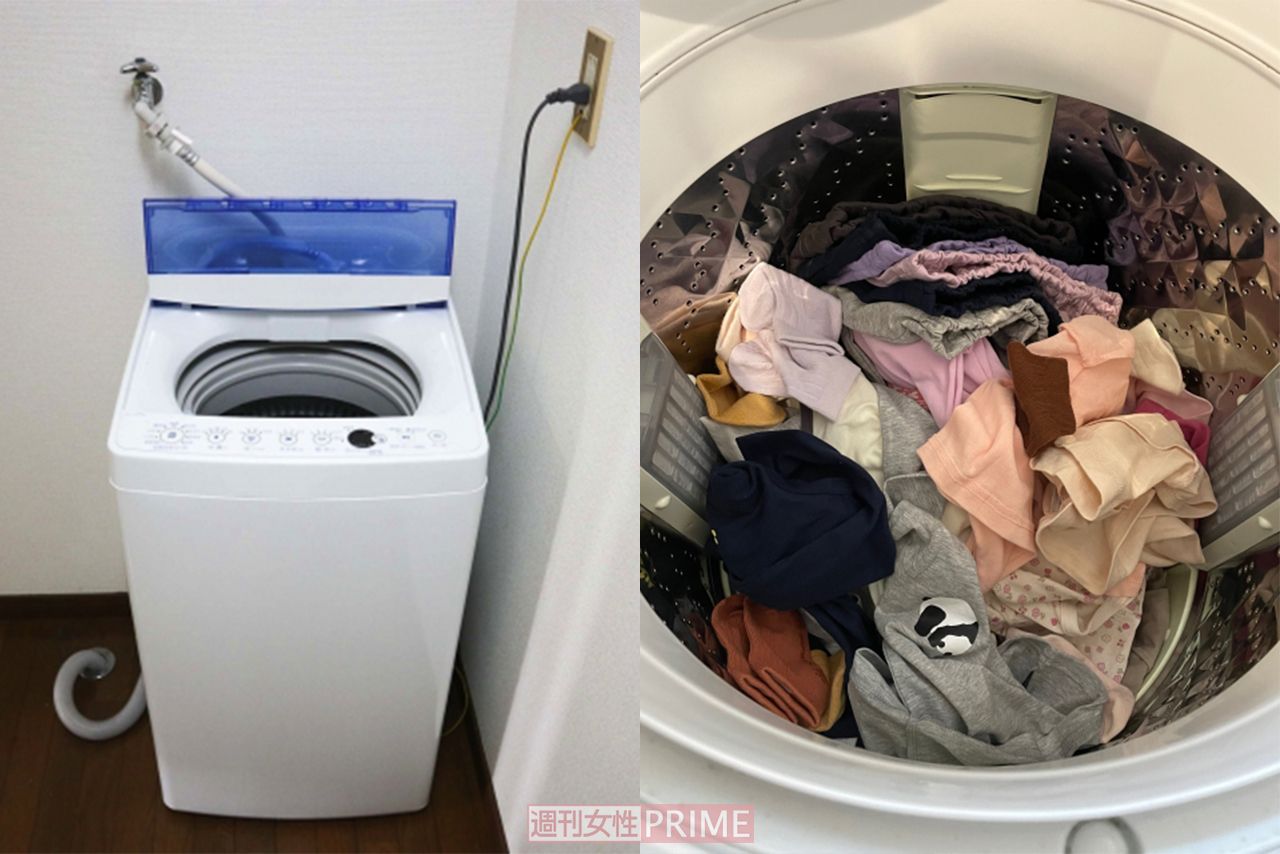 詰め込む洗濯物は容量の7割に（撮影／齋藤周造）