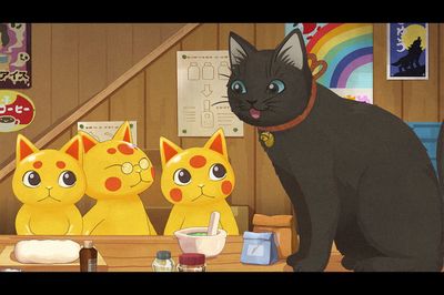 金色の招き猫たちと墨丸　（C）廣嶋玲子・jyajya／偕成社／銭天堂製作委員会