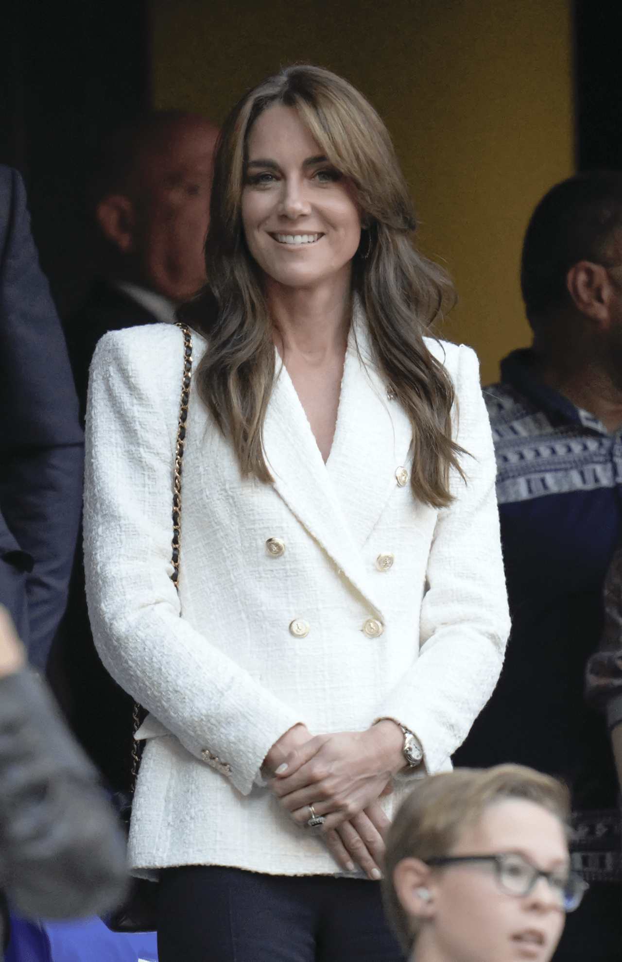 今夏のラグビーW杯フランス大会の準々決勝、イングランド対フィジー戦を観戦された際は、ツイード地のように見えるZARAのジャケットを着用されて