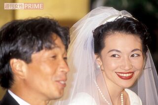 堺正章と岡田美里の結婚会見（1989年）