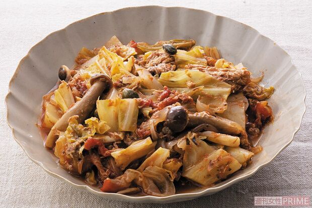 キャベツとさば缶のトマト煮込み（撮影／廣瀬靖士）