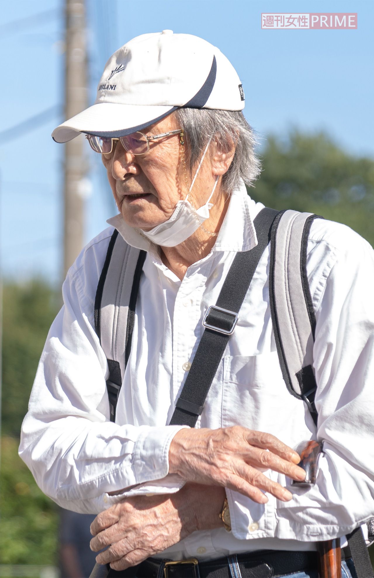 9月下旬、背筋をピンと伸ばし、ハッキリとした口調で直撃に応じた山崎努（'21年）