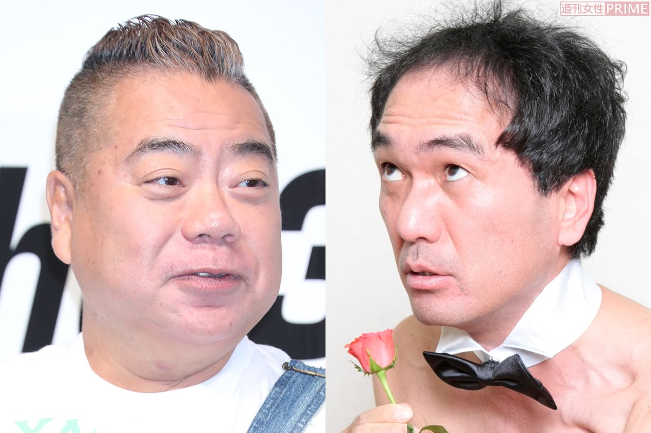 抱かれたくない男ランキング4位・江頭2:50（写真右）、出川哲朗（左）