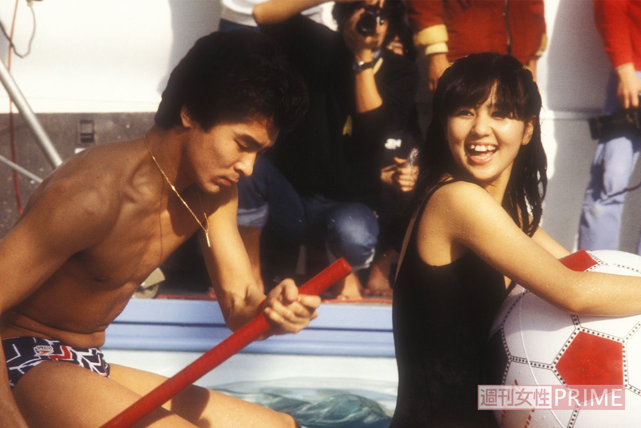 芸能人水泳大会にて。郷ひろみと石野眞子