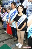 参院選公示日、立憲民主党街頭演説に参加する市井紗耶香(2019年7月4日)