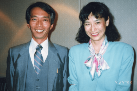 やましたさんのヨガの師匠、龍村修さんと。日本ヨガの黎明期を支えた沖正弘氏に師事していたという