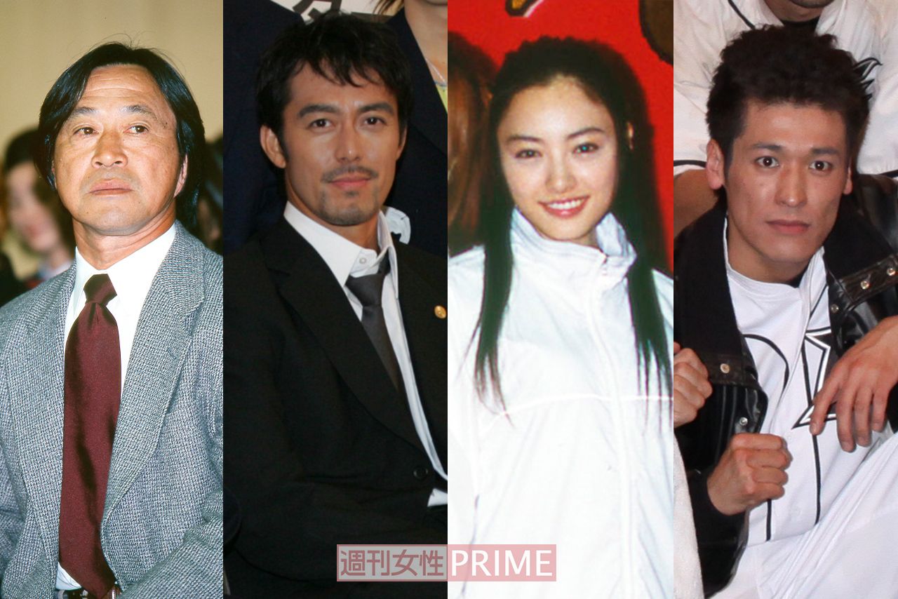 （左から）武田鉄矢、阿部寛、仲間由紀恵、佐藤隆太