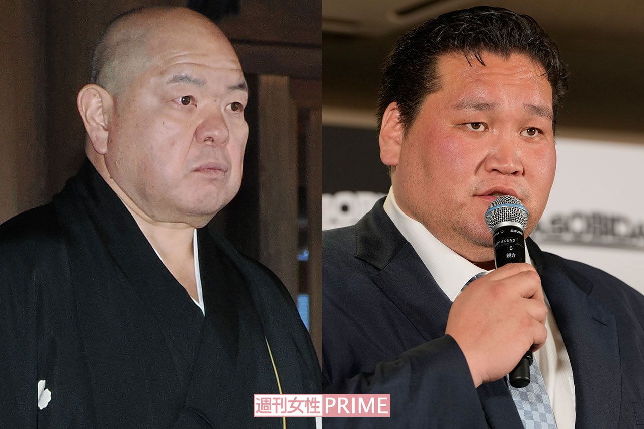 伯乃富士への暴行が明らかになった伊勢ヶ濱親方（左）と相撲協会トップの八角理事長