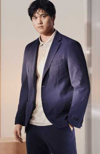 BOSSとの新コラボコーデを着用した大谷翔平