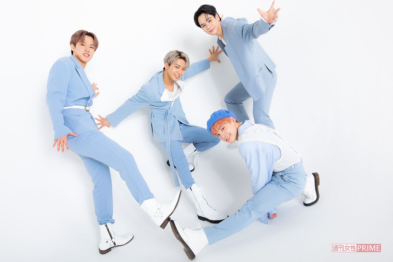 （左から）河野純喜、川尻蓮、川西拓実（右下）、豆原一成（右上）