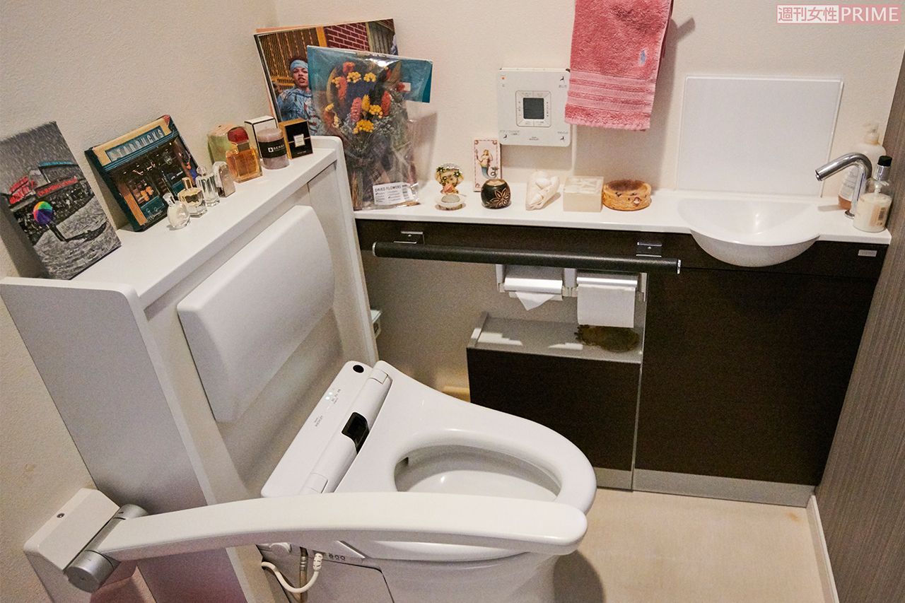 トイレも車椅子から便座に移れるよう工夫が