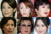 左上から時計回りに、高嶋ちさ子、飯島愛さん、上沼恵美子、河北麻友子、野村沙知代さん、田中眞紀子