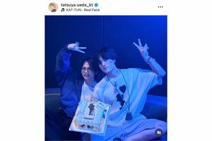 イベント後には赤西仁の誕生日を祝った（上田竜也のインスタグラムより）