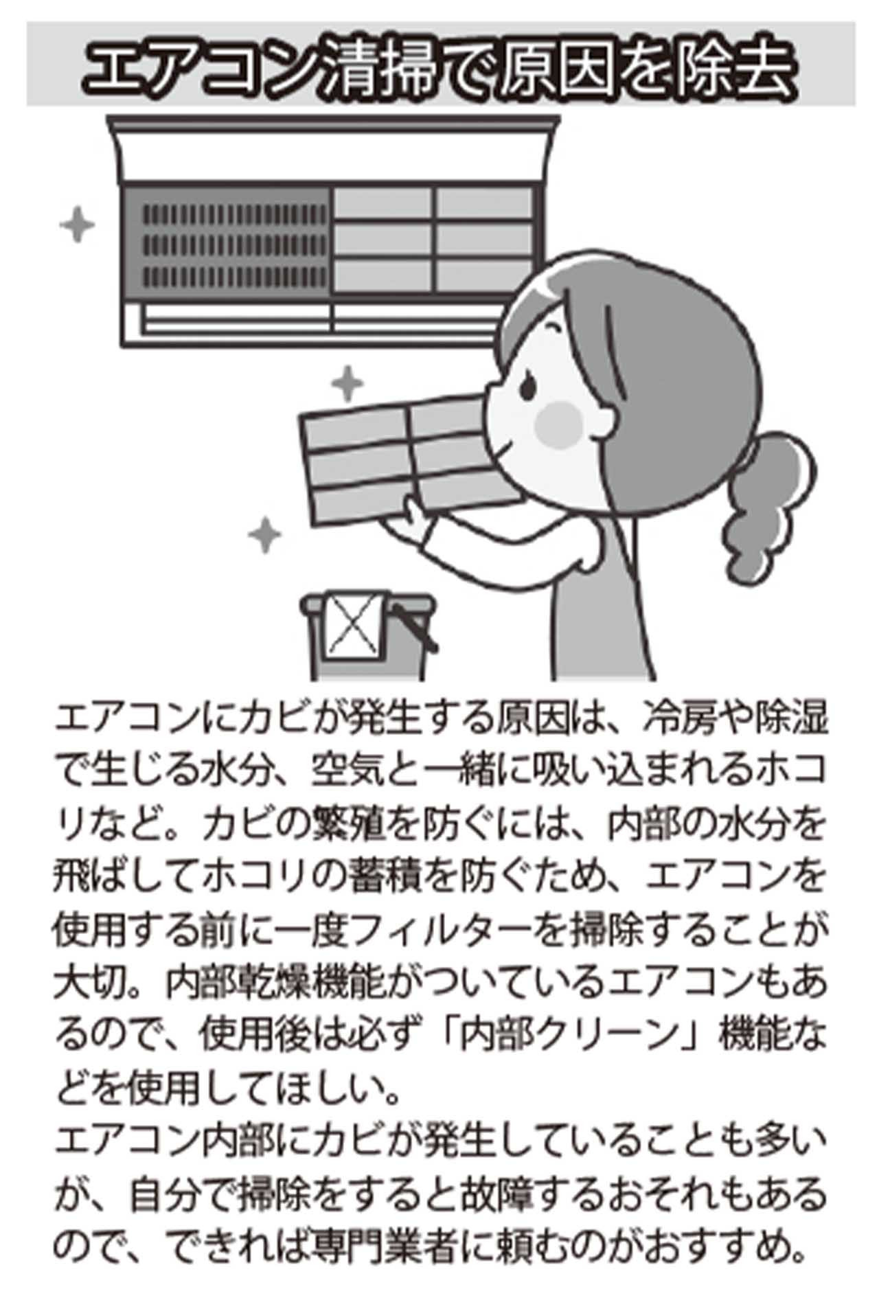 エアコン掃除で夏型過敏性肺炎の原因を除去