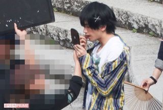 メイクをなおす中島