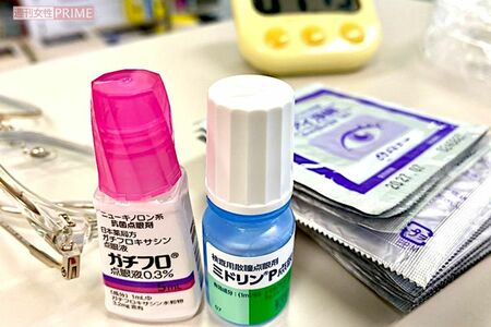 手術3日前から目薬をさす。手術の直前は瞳孔を開かせる目薬など2種類を点眼　写真提供／桑野信義さん