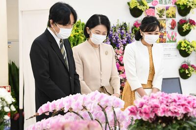 秋篠宮ご夫妻と佳子さまは、会場を埋め尽くすように展示された花々を興味深くご鑑賞に