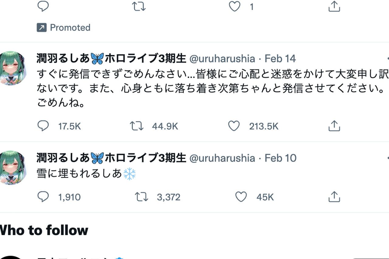 騒動について潤羽るしあがツイッターでコメント
