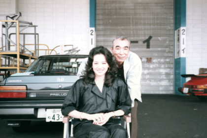 日活スタジオにて植木等さんと。2人とも名産『伊勢うどん』が大好きだった