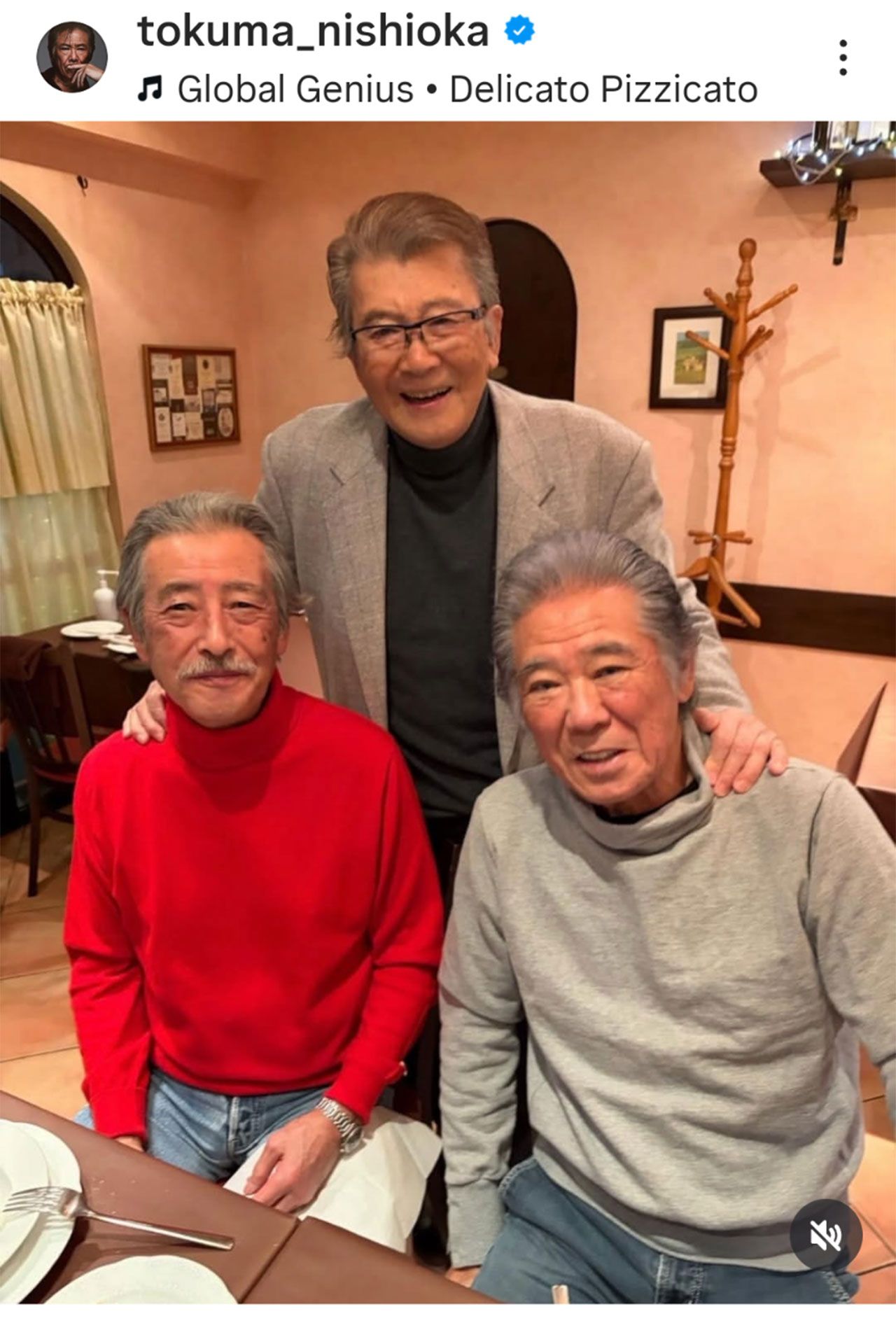 左から神田正輝、里見浩太朗、西岡徳馬（西岡のインスタグラムより）