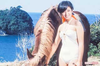 映画『エデンの海』撮影時の山口百恵さん（'76年3月）