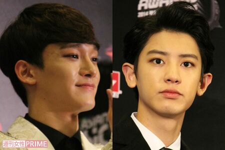 EXOのチェン（左）とチャンヨル（右）
