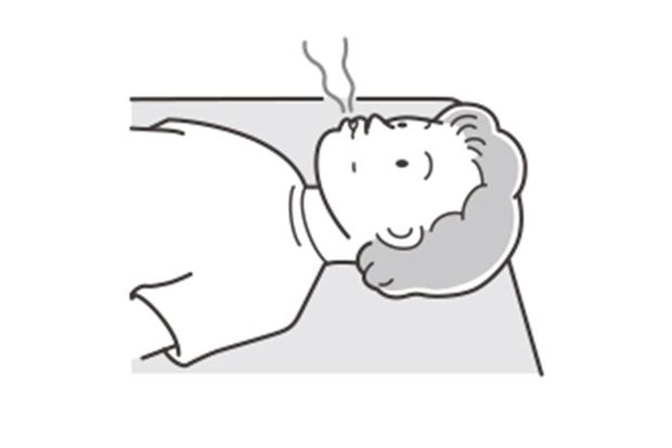 ＜ポイント＞息を吐くときは、口をすぼめる。背中や腰を床にくっつけるようなイメージでゆっくりと吐き出す。（イラスト/わたなべふみ）