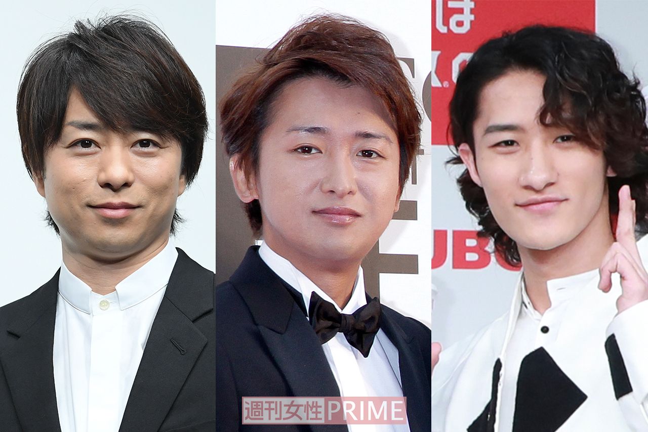 （左から）嵐・櫻井翔、大野智、Snow Man・岩本照