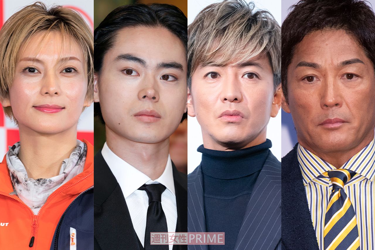 （左から）柴咲コウ、菅田将暉、木村拓哉、長嶋一茂
