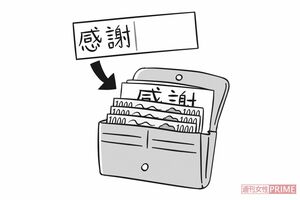 「感謝半紙」　イラスト／はやかわくにこ