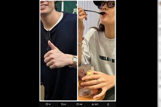 拡散されている、川口春奈と板倉滉のお揃いの指輪（Xより）