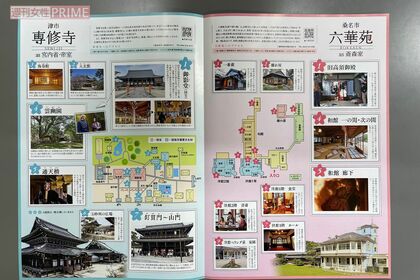 三重県内を中心に各所で配布されている、SnowMan目黒蓮が主演を務める映画『わたしの幸せな結婚』ロケ地マップ