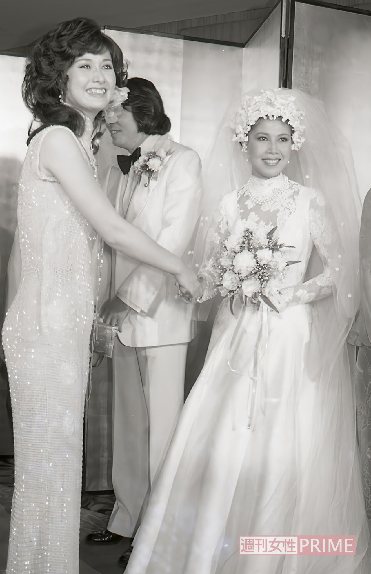 1978年、欧陽菲菲さんの結婚披露宴での山本リンダさん