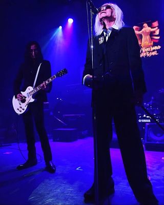 内田裕也さんと三原さん（'16年、博品館劇場）カメラマン／渡邉俊夫