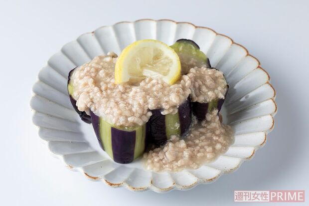 蒸しなすのレモンあんかけ（撮影／矢島泰輔）