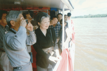 ‘97年7月、2度目の訪伯で、ブラジルのアマゾン川をご視察された上皇ご夫妻