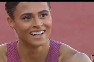 世界陸上の400メートルハードルで金メダルに輝いたマクローフリン選手。