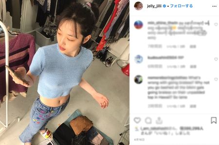“ノーブラ”だとアンチコメントが殺到することも(本人のInstagramより)