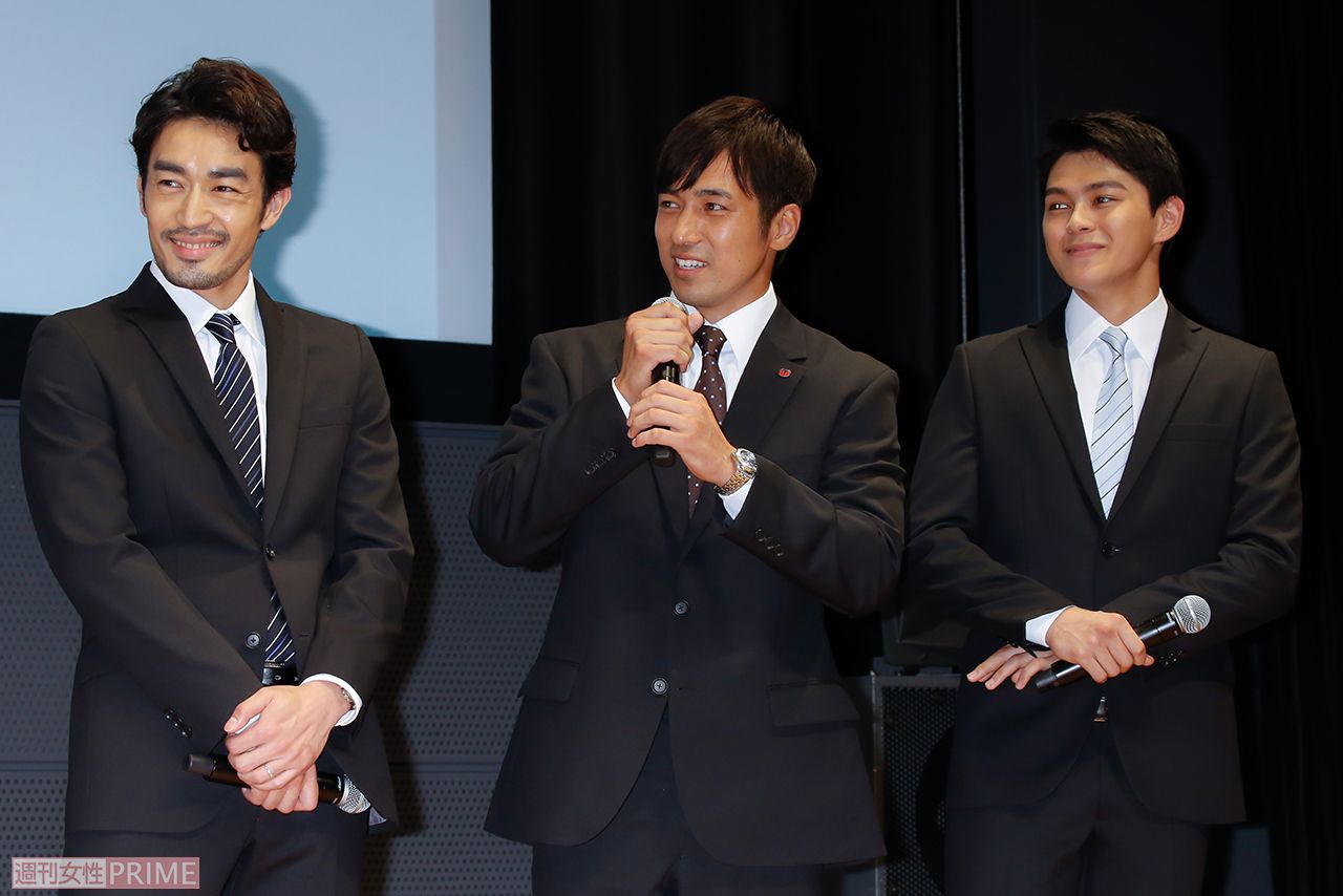 （左から）大谷亮平、高橋光臣、真栄田郷敦　撮影／佐藤靖彦