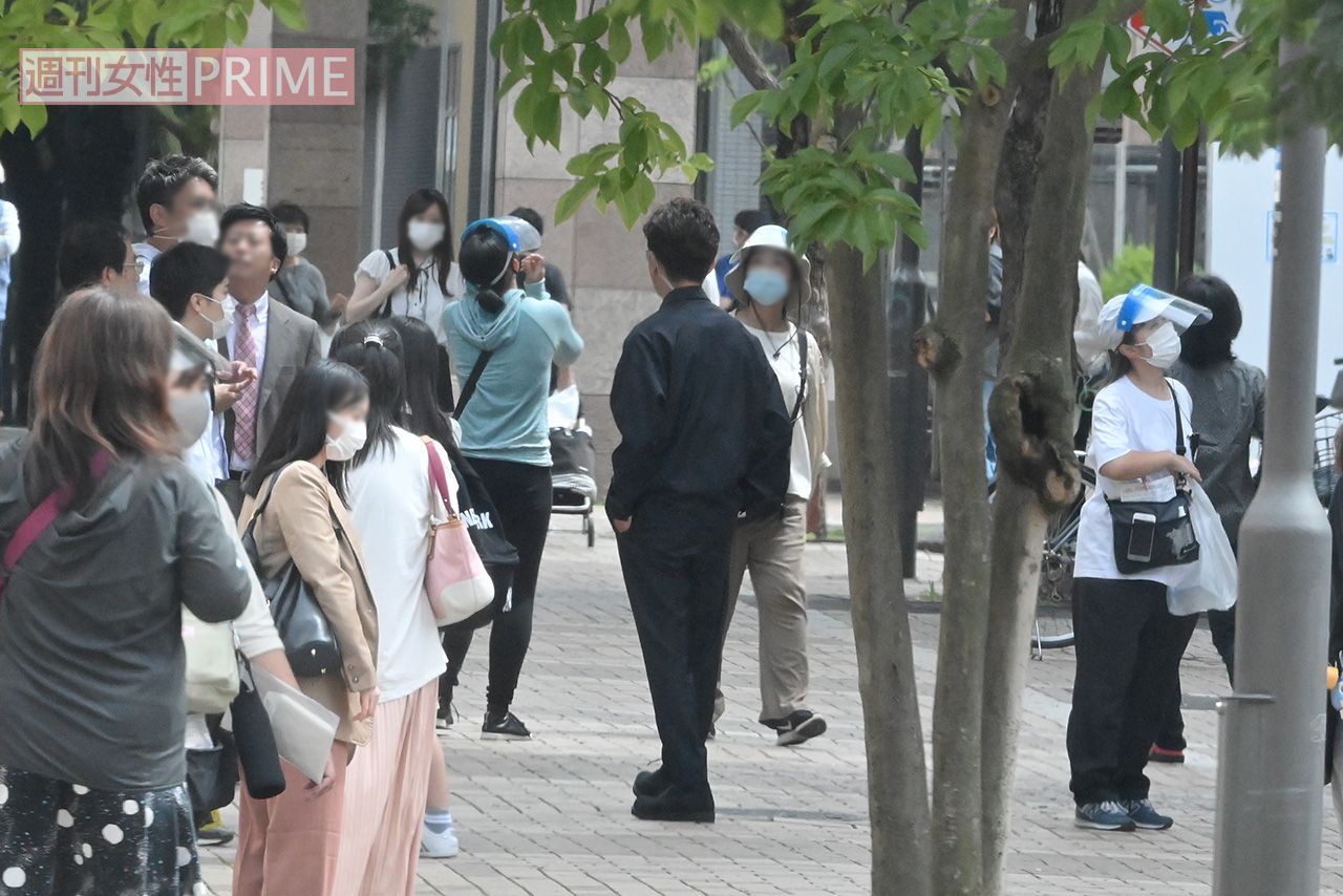 2020年6月下旬のドラマ『BG』ロケ。演者やスタッフ、エキストラはコロナ対策