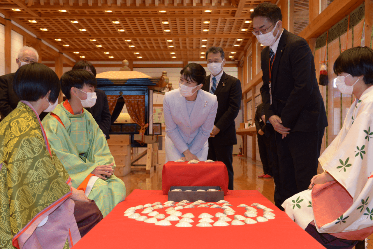 3月27日に訪問された『いつきのみや歴史体験館』では、町内の小学生と交流された愛子さま